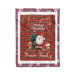 Personalized Gift Tartan Plaid Blanket Clan Fraser Weathered With Funny Santa Snowman Reindeer Merry Christmas Fleece Blanket, Christmas Blanket, Plaid Blanket, Tartan Blanket,Scottish Blanket