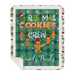 Personalized Gift Tartan Plaid Blanket Clan Kennedy Ancient With Christmas Cookie Baking Crew Christmas Gift Sherpa Blanket, tartan sherpa blanket,buffalo plaid sherpa blanket,christmas sherpa blanket,Christmas Throw Blanket,green plaid sherpa blanket,green sherpa blanket
