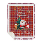 Personalized Gift Tartan Plaid Blanket Clan Pennington With Funny Santa Snowman Reindeer Merry Christmas Gift Sherpa Blanket, blue plaid sherpa blanket,blue tartan sherpa blanket,Buchan,buffalo plaid sherpa blanket,christmas sherpa blanket,Christmas Throw Blanket