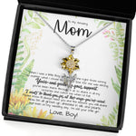 To My Amazing Mom Necklace From Son Little Boy You Taught Me Right Mom Birthday Gift For Her Love Knot Necklace Sunflower Pendant Necklace