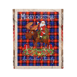 Personalized Gift Plaid Tartan Blanket Clan Anstruther With Moose Lover Xmas Gift Santa Riding Christmas Fleece Blanket