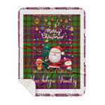 Personalized Gift Tartan Plaid Blanket Clan MacIntyre Of Glenorchy With Funny Santa Snowman Reindeer Merry Christmas Gift Sherpa Blanket, blue plaid sherpa blanket,blue tartan sherpa blanket,Buchan,buffalo plaid sherpa blanket,christmas sherpa blanket,Christmas Throw Blanket