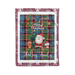 Personalized Gift Tartan Plaid Blanket Clan Stirling With Funny Santa Snowman Reindeer Merry Christmas Fleece Blanket, Home Living Room, Plaid Blanket, Tartan Blanket, Scottish Blanket, Buffalo fleece blanket, Christmas Blanket