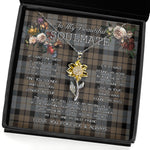 To My Beautiful Soulmate Sunflower Necklace In Your Eyes I Have Found My Home Clan MacKay Weathered Tartan Jewelry For Girlfriend, Tartan Sunflower Pendant Necklace, Scottish Tartan Jewelry, valentine necklace, necklace girlfriend, necklace for wife, cute necklaces for girlfriend, jewelry for girlfriend, to my soulmate necklace, to my future wife necklace