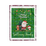 Personalized Gift Tartan Plaid Blanket Clan Galloway Hunting With Funny Santa Snowman Reindeer Merry Christmas Fleece Blanket, Christmas Blanket, Plaid Blanket, Tartan Blanket,Scottish Blanket