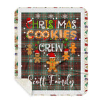 Personalized Gift Tartan Plaid Blanket Clan Scott Brown Ancient With Christmas Cookie Baking Crew Christmas Gift Sherpa Blanket, tartan sherpa blanket,buffalo plaid sherpa blanket,christmas sherpa blanket,Christmas Throw Blanket,green plaid sherpa blanket,green sherpa blanket
