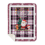 Personalized Gift Tartan Plaid Blanket Clan MacPherson Hunting Modern With Funny Santa Snowman Reindeer Merry Christmas Gift Sherpa Blanket, blue plaid sherpa blanket,blue tartan sherpa blanket,Buchan,buffalo plaid sherpa blanket,christmas sherpa blanket,Christmas Throw Blanket