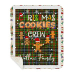 Personalized Gift Tartan Plaid Blanket Clan Walkinshaw With Christmas Cookie Baking Crew Christmas Gift Sherpa Blanket, tartan sherpa blanket,buffalo plaid sherpa blanket,christmas sherpa blanket,Christmas Throw Blanket,green plaid sherpa blanket,green sherpa blanket