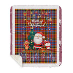 Personalized Gift Tartan Plaid Blanket Clan Dalrymple With Funny Santa Snowman Reindeer Merry Christmas Gift Sherpa Blanket, blue plaid sherpa blanket,blue tartan sherpa blanket,Buchan,buffalo plaid sherpa blanket,christmas sherpa blanket,Christmas Throw Blanket