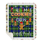 Personalized Gift Tartan Plaid Blanket Clan Monteith Hunting With Christmas Cookie Baking Crew Christmas Gift Sherpa Blanket, tartan sherpa blanket,buffalo plaid sherpa blanket,christmas sherpa blanket,Christmas Throw Blanket,green plaid sherpa blanket,green sherpa blanket