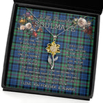 To My Beautiful Soulmate Sunflower Necklace In Your Eyes I Have Found My Home Clan Baird Ancient Tartan Jewelry For Girlfriend, Tartan Sunflower Pendant Necklace, Scottish Tartan Jewelry, valentine necklace, necklace girlfriend, necklace for wife, cute necklaces for girlfriend, jewelry for girlfriend, to my soulmate necklace, to my future wife necklace