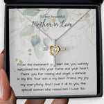 Mother-In-Law Necklace, Best Mother In Law Birthday Necklace, To My Mother In Law Necklace, Mother's Day Cross Necklace