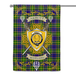 House Flag - Arnott Irish Shield Celtic Cross Tartan Garden Flag St Patrick's Day Garden Flag