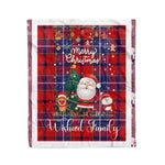 Personalized Gift Tartan Plaid Blanket Clan Wishart With Funny Santa Snowman Reindeer Merry Christmas Fleece Blanket, Home Living Room, Plaid Blanket, Tartan Blanket, Scottish Blanket, Buffalo fleece blanket, Christmas Blanket