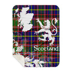 Scotstee Shop - Tartan Blanket Thistle and Lion Scottish Clan Glas Plaid Blanket - Sherpa Blanket