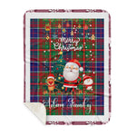 Personalized Gift Tartan Plaid Blanket Clan Adam Ancient With Funny Santa Snowman Reindeer Merry Christmas Gift Sherpa Blanket, blue plaid sherpa blanket,blue tartan sherpa blanket,Buchan,buffalo plaid sherpa blanket,christmas sherpa blanket,Christmas Throw Blanket