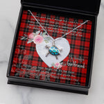 Sea Turtle Necklace Gift for My Beautiful Girlfriend Valentines Necklace Clan Ramsay Red Tartan Blue Turtle Necklace