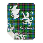 Sherpa Blanket - Tartan Blanket Thistle and Lion Scottish Clan Forsyth Modern Plaid Blanket, plaid sherpa blanket queen,purple sherpa blanket,queen sherpa blanket,queen size sherpa blanket,red sherpa blanket,scottish tartan blankets,sherpa blanket,sherpa christmas blanket