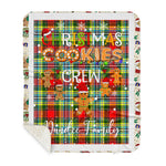 Personalized Gift Tartan Plaid Blanket Clan Dundee With Christmas Cookie Baking Crew Christmas Gift Sherpa Blanket, tartan sherpa blanket,buffalo plaid sherpa blanket,christmas sherpa blanket,Christmas Throw Blanket,green plaid sherpa blanket,green sherpa blanket