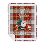 Personalized Gift Tartan Plaid Blanket Clan MacFie With Funny Santa Snowman Reindeer Merry Christmas Gift Sherpa Blanket, blue plaid sherpa blanket,blue tartan sherpa blanket,Buchan,buffalo plaid sherpa blanket,christmas sherpa blanket,Christmas Throw Blanket