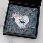 Sea Turtle Necklace Gift for My Beautiful Girlfriend Valentines Necklace Clan Earl Of St Andrews Tartan Blue Turtle Necklace
