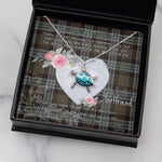 Sea Turtle Necklace Gift for My Beautiful Girlfriend Valentines Necklace Clan Stewart Weathered Tartan Blue Turtle Necklace