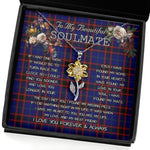 To My Beautiful Soulmate Sunflower Necklace In Your Eyes I Have Found My Home Clan Wedderburn Tartan Jewelry For Girlfriend, Tartan Sunflower Pendant Necklace, Scottish Tartan Jewelry, valentine necklace, necklace girlfriend, necklace for wife, cute necklaces for girlfriend, jewelry for girlfriend, to my soulmate necklace, to my future wife necklace