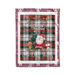 Personalized Gift Tartan Plaid Blanket Clan MacDuff Dress Modern With Funny Santa Snowman Reindeer Merry Christmas Fleece Blanket, Home Living Room, Plaid Blanket, Tartan Blanket, Scottish Blanket, Buffalo fleece blanket, Christmas Blanket