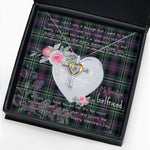 Gift For My Beautiful Girlfriend Necklace Valentine Necklace Clan Rose Hunting Modern Tartan Cross Dancing Necklace Scottish Tartan Jewelry