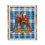 Personalized Gift Plaid Tartan Blanket Clan Roberton With Moose Lover Xmas Gift Santa Riding Christmas Fleece Blanket