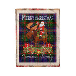 Personalized Gift Plaid Tartan Blanket Clan Cameron Of Erracht Modern With Moose Lover Xmas Gift Santa Riding Christmas Fleece Blanket