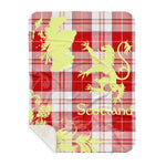 Sherpa Blanket - Tartan Blanket Thistle and Lion Scottish Clan MenZies Red Plaid Blanket, plaid sherpa blanket queen,purple sherpa blanket,queen sherpa blanket,queen size sherpa blanket,red sherpa blanket,scottish tartan blankets,sherpa blanket,sherpa christmas blanket