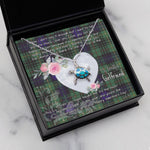 Sea Turtle Necklace Gift for My Beautiful Girlfriend Valentines Necklace Clan Monteith Modern Tartan Blue Turtle Necklace