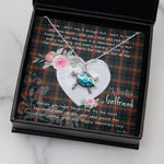 Sea Turtle Necklace Gift for My Beautiful Girlfriend Valentines Necklace Clan Braveheart Tartan Blue Turtle Necklace