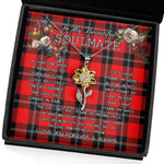 To My Beautiful Soulmate Sunflower Necklace In Your Eyes I Have Found My Home Clan Ramsay Modern Tartan Jewelry For Girlfriend, Tartan Sunflower Pendant Necklace, Scottish Tartan Jewelry, valentine necklace, necklace girlfriend, necklace for wife, cute necklaces for girlfriend, jewelry for girlfriend, to my soulmate necklace, to my future wife necklace