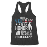Veteran Is An Honor Grandpa Is Priceless Patriotic Women's Tank Top - Scotstee Shop