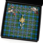 To My Beautiful Soulmate Sunflower Necklace In Your Eyes I Have Found My Home Clan Fletcher Ancient Tartan Jewelry For Girlfriend, Tartan Sunflower Pendant Necklace, Scottish Tartan Jewelry, valentine necklace, necklace girlfriend, necklace for wife, cute necklaces for girlfriend, jewelry for girlfriend, to my soulmate necklace, to my future wife necklace