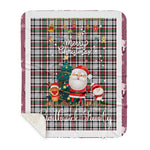 Personalized Gift Tartan Plaid Blanket Clan Borthwick With Funny Santa Snowman Reindeer Merry Christmas Gift Sherpa Blanket, blue plaid sherpa blanket,blue tartan sherpa blanket,Buchan,buffalo plaid sherpa blanket,christmas sherpa blanket,Christmas Throw Blanket