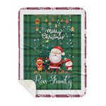 Personalized Gift Tartan Plaid Blanket Clan Ross Hunting Ancient With Funny Santa Snowman Reindeer Merry Christmas Gift Sherpa Blanket, blue plaid sherpa blanket,blue tartan sherpa blanket,Buchan,buffalo plaid sherpa blanket,christmas sherpa blanket,Christmas Throw Blanket