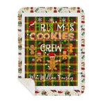 Personalized Gift Tartan Plaid Blanket Clan MacMillan With Christmas Cookie Baking Crew Christmas Gift Sherpa Blanket, tartan sherpa blanket,buffalo plaid sherpa blanket,christmas sherpa blanket,Christmas Throw Blanket,green plaid sherpa blanket,green sherpa blanket