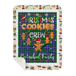 Personalized Gift Tartan Plaid Blanket Clan Carmichael With Christmas Cookie Baking Crew Christmas Gift Sherpa Blanket, tartan sherpa blanket,buffalo plaid sherpa blanket,christmas sherpa blanket,Christmas Throw Blanket,green plaid sherpa blanket,green sherpa blanket