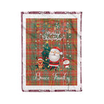 Personalized Gift Tartan Plaid Blanket Clan Bruce Ancient With Funny Santa Snowman Reindeer Merry Christmas Fleece Blanket, Home Living Room, Plaid Blanket, Tartan Blanket, Scottish Blanket, Buffalo fleece blanket, Christmas Blanket