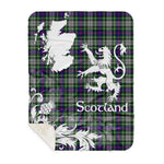 Sherpa Blanket - Tartan Blanket Thistle and Lion Scottish Clan Davidson of Tulloch Dress Plaid Blanket, plaid sherpa blanket queen,purple sherpa blanket,queen sherpa blanket,queen size sherpa blanket,red sherpa blanket,scottish tartan blankets,sherpa blanket,sherpa christmas blanket