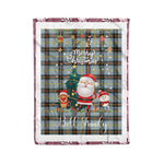Personalized Gift Tartan Plaid Blanket Clan Bell With Funny Santa Snowman Reindeer Merry Christmas Fleece Blanket, Home Living Room, Plaid Blanket, Tartan Blanket, Scottish Blanket, Buffalo fleece blanket, Christmas Blanket