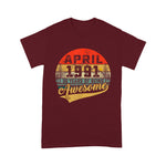 Vintage Retro April 1991 Over 30th Birthday Gift Over  30 Years Old Birthday Shirt 30th birthday shirts - Scotstee Shop