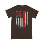 Scotstee Shop - Vintage USA American Flag Firefighter Grandpa Silhouette 4th Of July Shirt