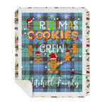 Personalized Gift Tartan Plaid Blanket Clan Mitchell Ancient With Christmas Cookie Baking Crew Christmas Gift Sherpa Blanket, tartan sherpa blanket,buffalo plaid sherpa blanket,christmas sherpa blanket,Christmas Throw Blanket,green plaid sherpa blanket,green sherpa blanket