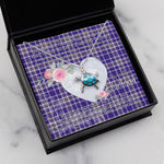 Sea Turtle Necklace Gift for My Beautiful Girlfriend Valentines Necklace Clan Ochterlony Tartan Blue Turtle Necklace