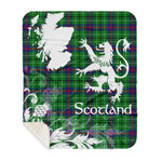 Sherpa Blanket - Tartan Blanket Thistle and Lion Scottish Clan Duncan Modern Plaid Blanket, plaid sherpa blanket queen,purple sherpa blanket,queen sherpa blanket,queen size sherpa blanket,red sherpa blanket,scottish tartan blankets,sherpa blanket,sherpa christmas blanket