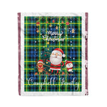 Personalized Gift Tartan Plaid Blanket Clan Campbell Of Breadalbane Ancient With Funny Santa Snowman Reindeer Merry Christmas Fleece Blanket, Home Living Room, Plaid Blanket, Tartan Blanket, Scottish Blanket, Buffalo fleece blanket, Christmas Blanket